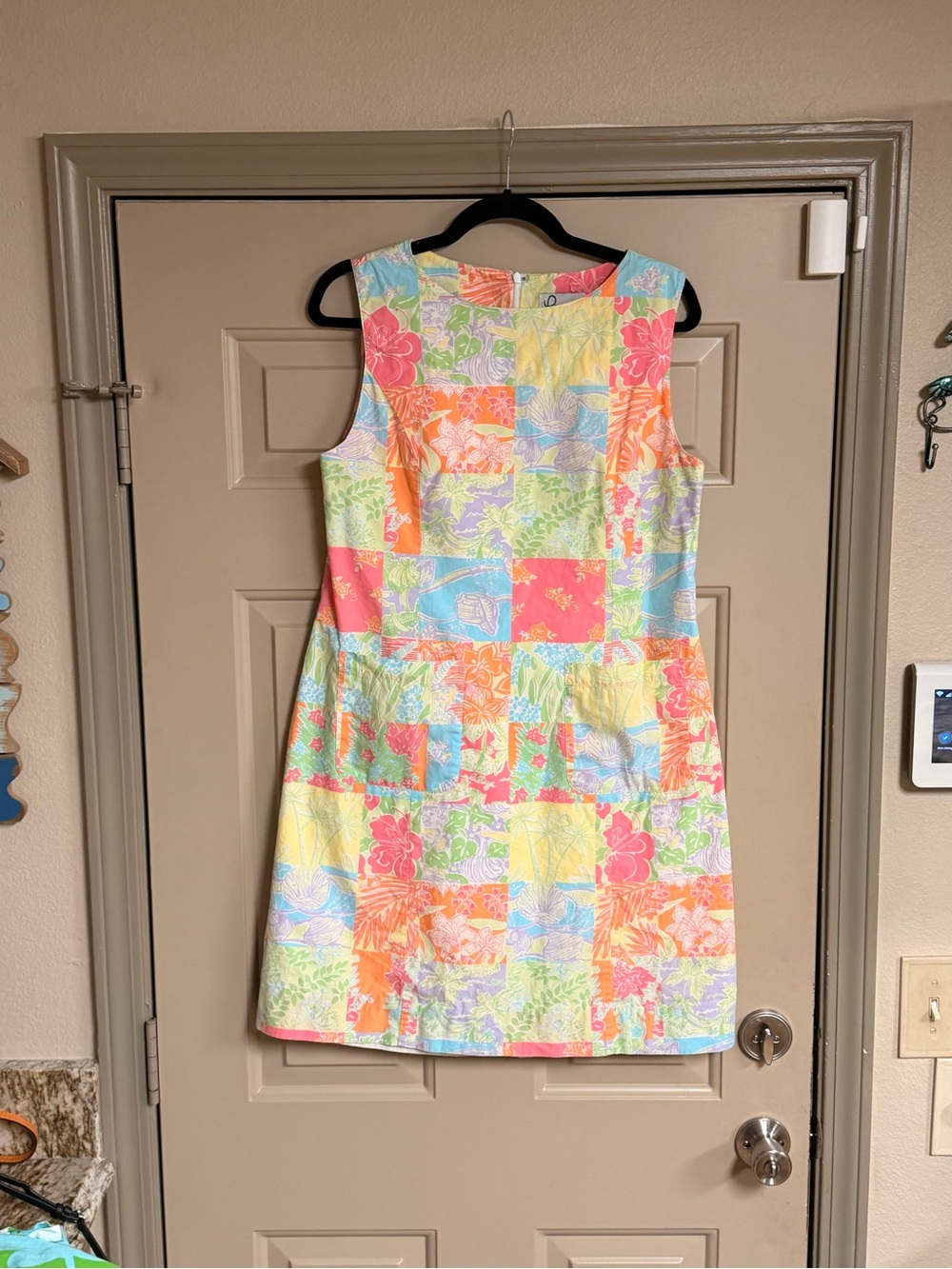 Lilly Pulitzer Patchwork Floral Shift Dress - Coral, Yellow & Aqua